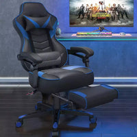 Chaise gaming ELECWISH avec repose-pieds, soutien lombaire, chaise d'ordinateur respirante avec coussin à ressorts ensachés, chaises pour adultes