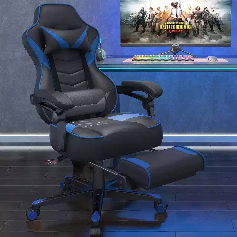 Chaise gaming ELECWISH avec repose-pieds, soutien lombaire, chaise d'ordinateur respirante avec coussin à ressorts ensachés, chaises pour adultes