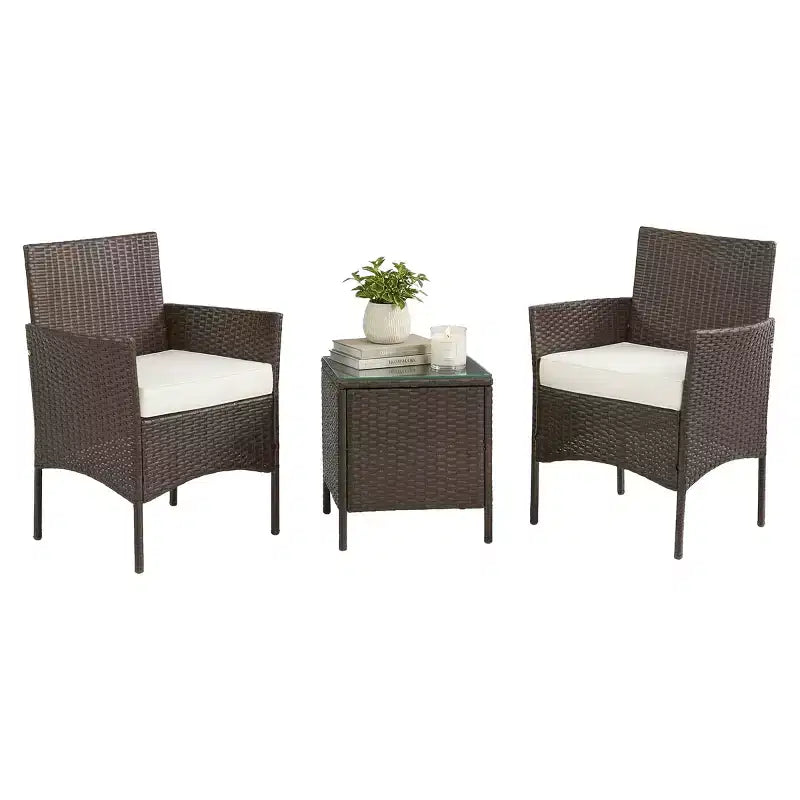 Ensemble de mobilier de patio 3 pièces Lavish Home, marron