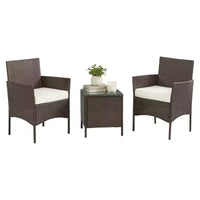 Ensemble de mobilier de patio 3 pièces Lavish Home, marron
