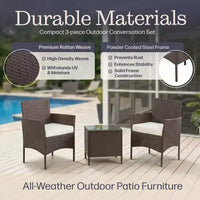 Ensemble de mobilier de patio 3 pièces Lavish Home, marron