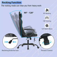 Chaise de jeu FDW Gaming Chaise de bureau massante confortable et élégante avec soutien lombaire réglable, pivotante à 360 degrés et roulettes silencieuses