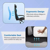 Chaise de jeu FDW Gaming Chaise de bureau massante confortable et élégante avec soutien lombaire réglable, pivotante à 360 degrés et roulettes silencieuses