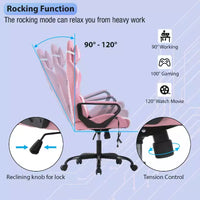 Chaise de jeu FDW Gaming Chaise de bureau massante confortable et élégante avec soutien lombaire réglable, pivotante à 360 degrés et roulettes silencieuses