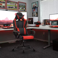 Chaise de jeu FDW Gaming Chaise de bureau massante confortable et élégante avec soutien lombaire réglable, pivotante à 360 degrés et roulettes silencieuses
