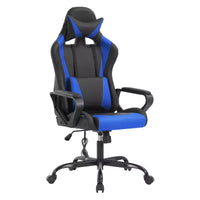 Chaise de jeu FDW Gaming Chaise de bureau massante confortable et élégante avec soutien lombaire réglable, pivotante à 360 degrés et roulettes silencieuses