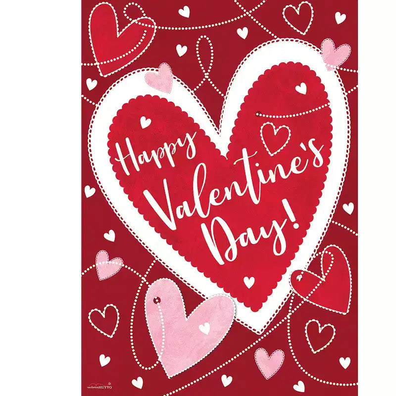 Drapeau de maison de la Saint-Valentin Briarwood Lane 40x28 pour l'extérieur "Lancer de cœurs" pour le drapeau de maison de la Saint-Valentin