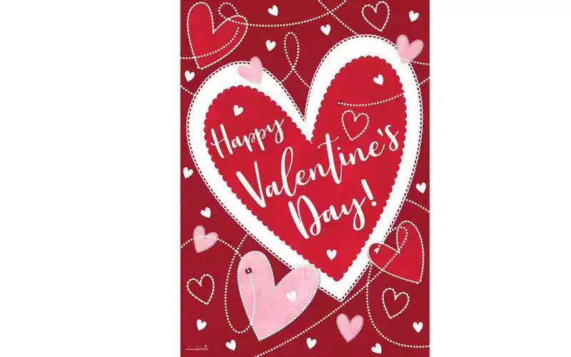 Drapeau de maison de la Saint-Valentin Briarwood Lane 40x28 pour l'extérieur "Lancer de cœurs" pour le drapeau de maison de la Saint-Valentin