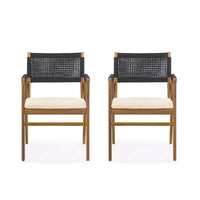 Christopher Knight Home Captef Ensemble de bistro de patio rustique 5 pièces en acacia avec coussins