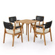 Christopher Knight Home Captef 5 Pieces Rustic Patio Acacia Bistro Set with Cushions