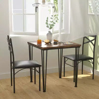 Ensemble de salle à manger VECELO, ensemble table et chaises 3/5 pièces avec 2/4 chaises rembourrées pour petit espace, appartement