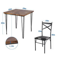 Ensemble de salle à manger VECELO, ensemble table et chaises 3/5 pièces avec 2/4 chaises rembourrées pour petit espace, appartement