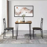 Ensemble de salle à manger VECELO, ensemble table et chaises 3/5 pièces avec 2/4 chaises rembourrées pour petit espace, appartement