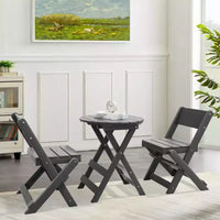 Hyleory Ensemble de Bistro de Patio 3 Pièces - Table et Chaises Pliantes avec Table Basse, Léger pour Balcon, Jardin, Appartement, Résistant aux Intempéries