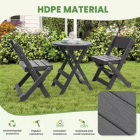 Hyleory Ensemble de Bistro de Patio 3 Pièces - Table et Chaises Pliantes avec Table Basse, Léger pour Balcon, Jardin, Appartement, Résistant aux Intempéries