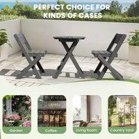 Hyleory Ensemble de Bistro de Patio 3 Pièces - Table et Chaises Pliantes avec Table Basse, Léger pour Balcon, Jardin, Appartement, Résistant aux Intempéries