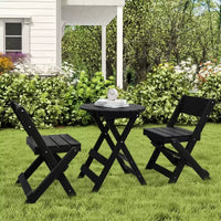 Hyleory Ensemble de Bistro de Patio 3 Pièces - Table et Chaises Pliantes avec Table Basse, Léger pour Balcon, Jardin, Appartement, Résistant aux Intempéries