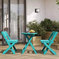 Hyleory Ensemble de Bistro de Patio 3 Pièces - Table et Chaises Pliantes avec Table Basse, Léger pour Balcon, Jardin, Appartement, Résistant aux Intempéries