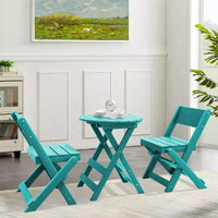 Hyleory Ensemble de Bistro de Patio 3 Pièces - Table et Chaises Pliantes avec Table Basse, Léger pour Balcon, Jardin, Appartement, Résistant aux Intempéries