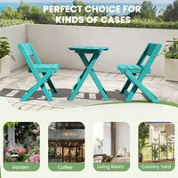 Hyleory Ensemble de Bistro de Patio 3 Pièces - Table et Chaises Pliantes avec Table Basse, Léger pour Balcon, Jardin, Appartement, Résistant aux Intempéries