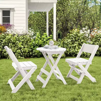 Hyleory Ensemble de Bistro de Patio 3 Pièces - Table et Chaises Pliantes avec Table Basse, Léger pour Balcon, Jardin, Appartement, Résistant aux Intempéries