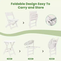 Hyleory Ensemble de Bistro de Patio 3 Pièces - Table et Chaises Pliantes avec Table Basse, Léger pour Balcon, Jardin, Appartement, Résistant aux Intempéries