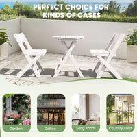 Hyleory Ensemble de Bistro de Patio 3 Pièces - Table et Chaises Pliantes avec Table Basse, Léger pour Balcon, Jardin, Appartement, Résistant aux Intempéries