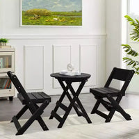 Hyleory Ensemble de Bistro de Patio 3 Pièces - Table et Chaises Pliantes avec Table Basse, Léger pour Balcon, Jardin, Appartement, Résistant aux Intempéries