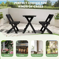 Hyleory Ensemble de Bistro de Patio 3 Pièces - Table et Chaises Pliantes avec Table Basse, Léger pour Balcon, Jardin, Appartement, Résistant aux Intempéries