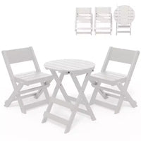 Hyleory Ensemble de Bistro de Patio 3 Pièces - Table et Chaises Pliantes avec Table Basse, Léger pour Balcon, Jardin, Appartement, Résistant aux Intempéries