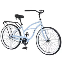 Vélo Single Speed en Acier 26 Pouces, Cadre en Acier, Roues Larges pour la Stabilité, Frein à Rétropédalage, Plusieurs Couleurs Vélo Cruiser de Plage Homme Femme
