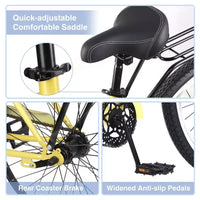 Vélo Single Speed en Acier 26 Pouces, Cadre en Acier, Roues Larges pour la Stabilité, Frein à Rétropédalage, Plusieurs Couleurs Vélo Cruiser de Plage Homme Femme
