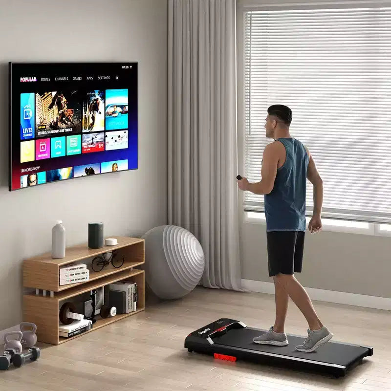 Tapis de marche Costway 2,5 CV sous le bureau avec télécommande et application pour la maison