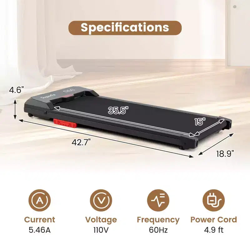 Tapis de marche Costway 2,5 CV sous le bureau avec télécommande et application pour la maison