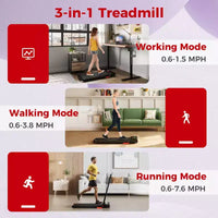 Tapis de Course Pliable 3 en 1 Costway avec Télécommande, Écran LED et Application pour Maison Rouge/Bleu