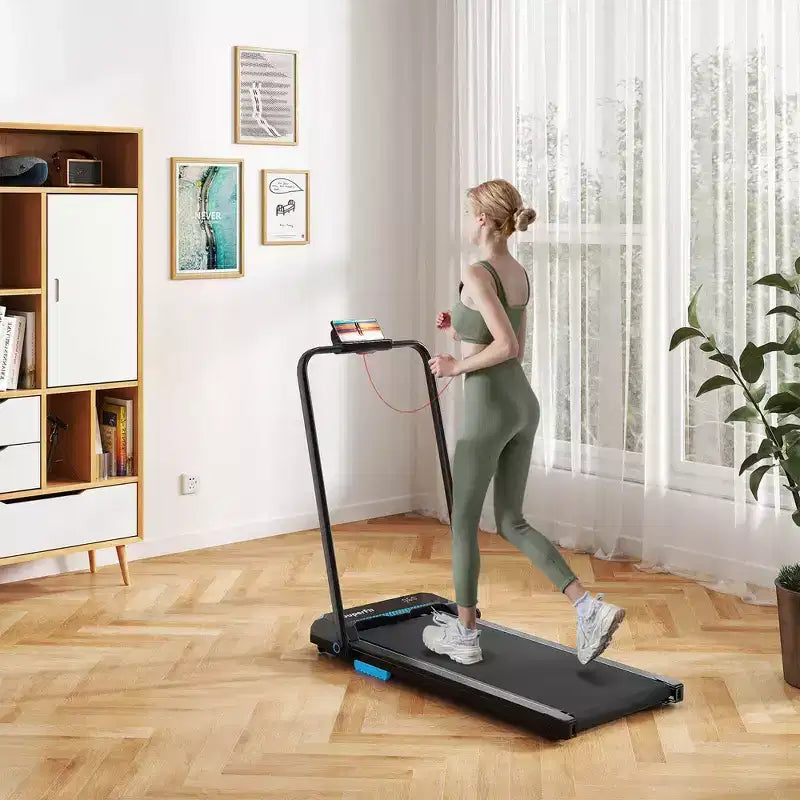 Tapis de Course Pliable 3 en 1 Costway avec Télécommande, Écran LED et Application pour Maison Rouge/Bleu