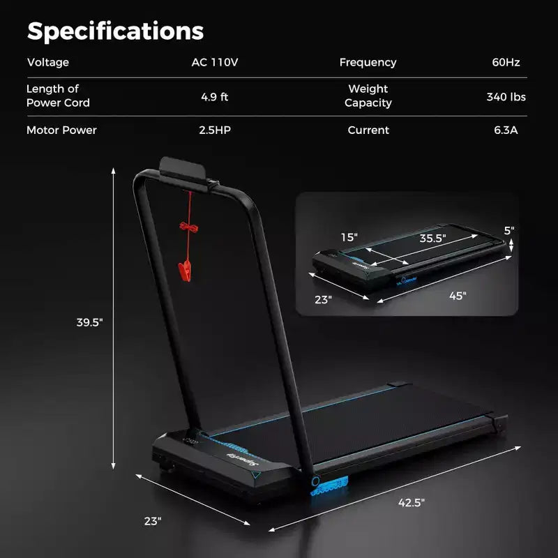 Tapis de Course Pliable 3 en 1 Costway avec Télécommande, Écran LED et Application pour Maison Rouge/Bleu