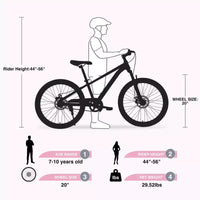 Vélos, vélo de route hybride de 20 pouces pour enfants de 7 à 10 ans, vélo de ville en acier, vélo de plage, de route ou de ville à une vitesse pour garçons et filles