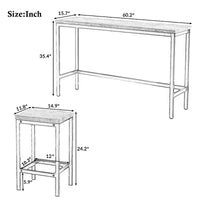Whisen ensemble table de salle à manger hauteur comptoir 4 pièces style farmhouse avec 3 tabourets