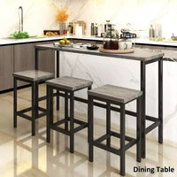 Whisen ensemble table de salle à manger hauteur comptoir 4 pièces style farmhouse avec 3 tabourets