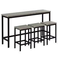Whisen ensemble table de salle à manger hauteur comptoir 4 pièces style farmhouse avec 3 tabourets