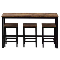 Whisen ensemble table de salle à manger hauteur comptoir 4 pièces style farmhouse avec 3 tabourets