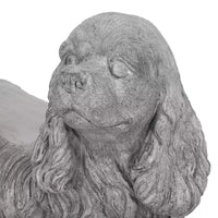 Banc Rayshon Cocker Spaniel en béton léger d'extérieur GDFStudio, gris
