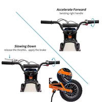 Moto électrique tout-terrain 24 V, moteur 250 W, motocross rapide 22 km/h, moto tout-terrain avec selle en cuir