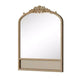 PexFix miroir mural classique à cadre en bois sculpté en arc avec fond en rotin