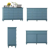 Commode horizontale Hitow à 10 tiroirs avec poignées rondes en métal, commode moderne