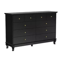 Commode horizontale Hitow à 10 tiroirs avec poignées rondes en métal, commode moderne