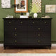 Commode horizontale Hitow à 10 tiroirs avec poignées rondes en métal, commode moderne