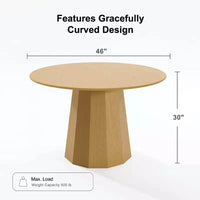 Table à manger ronde en bois massif PexFix 46, tables de cuisine