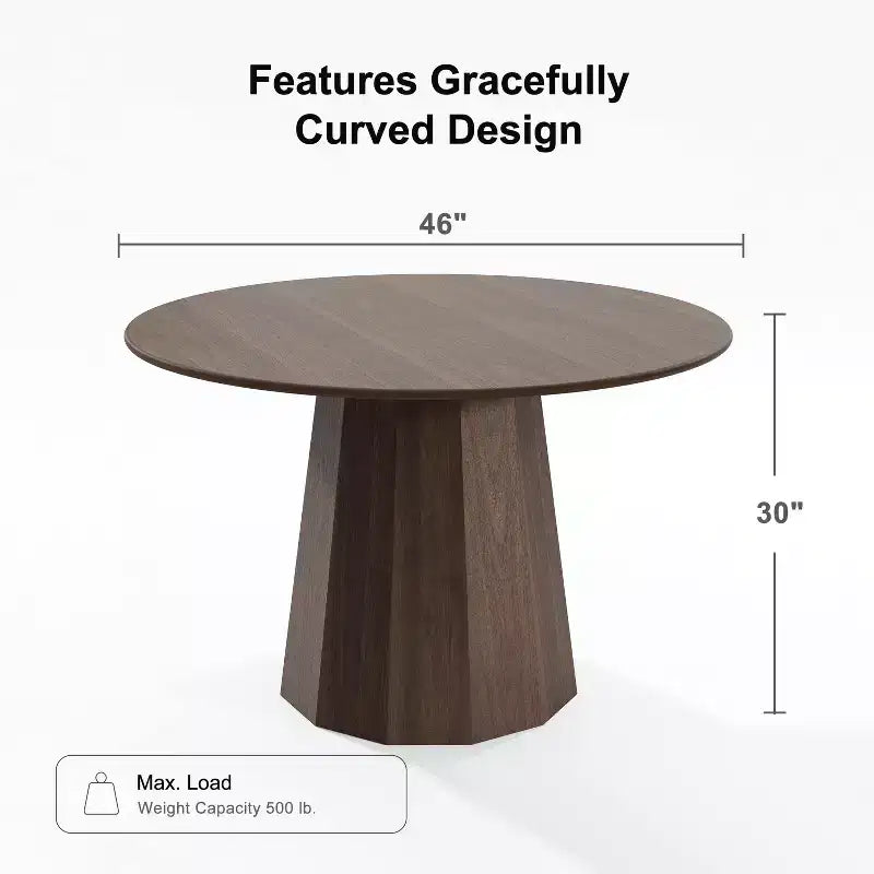 Table à manger ronde en bois massif PexFix 46, tables de cuisine